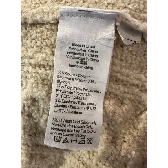 J.Crew Cotton-Blend Bouclé Cable Knit Sweater XL Wide Sleeve Fuzzy Soft - Picture 12 of 12